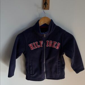 Tommy Hilfiger Kids Navy Fleece Sweater – Size 5 (Generous Fit)